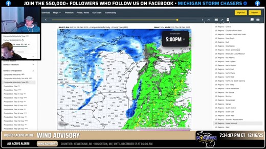 Join the team at MSC for a winter weather briefing this evening, December 16th, 2025, led by chief meteorologist Joel Fritsma and president of operations Ryan. If you want the snow, hit the like button. :) – About the Michigan Storm Chasers – Established in 2022, MSC provides wall-to-wall coverage for the entire state of Michigan from beginning to end during all severe weather events big and small. In 2024, MSC went live for every single severe thunderstorm and tornado warning in the state, and