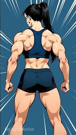 Fmg - female muscle growth Animation #shorts