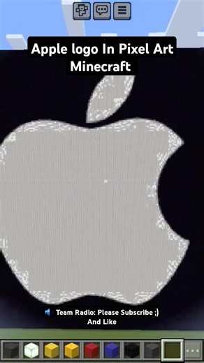 Apple Logo In Pixel Art Minecraft #minecraft #pixelart #building #shorts #foryou