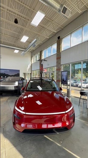 2026 Tesla Model Y Juniper Exterior with Bike Accessory | Ultra Red Exterior