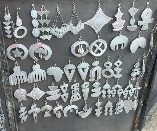 Handmade Aluminum African Earrings, Lightweight Tribal Jewelry - Etsy