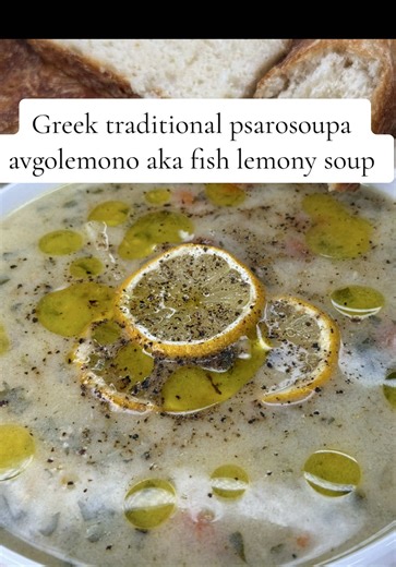 Greek traditional psarosoupa avgolemono aka fish soup in lemony broth! Delicious, nutritious, hearty, a Greek soul’s food that is a staple in most Greek households, with plethora of variations on cooking from each family and each region, no matter what though, the final result is full bite from heaven! Today I’ll show you hoe my mom and I we cook this amazing soup! Follow for more Greek recipes Recipe below ⬇️ ⚫️ ingredients: - 2 big fish of your choice I used wild red snapper - 2-3lt of water -