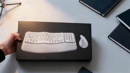 罗技（Logitech）Wave Combo 无线人体工学键鼠套装 垂直鼠标 无线蓝牙鼠标 办公键盘 无线键盘 蓝牙键盘 粉色