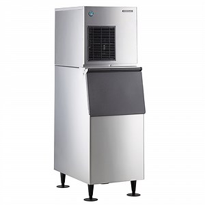 Hoshizaki F-450MAJ Slim Line 22" Air Cooled Flake Ice Machine with Stainless Steel Finish Ice Storage Bin - 492 lb. Per Day, 300 lb. Storage