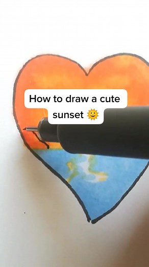 Drawing Tutorial: How to Draw a Cute Sunset 🌞