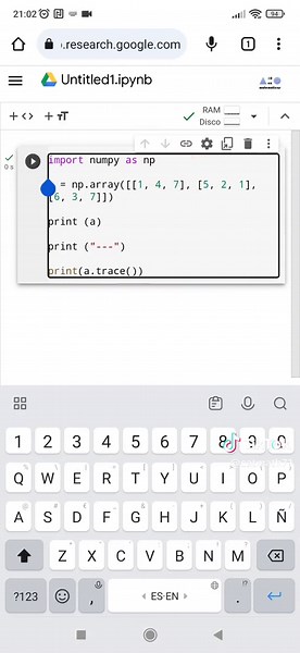 Calcular la traza de una matriz con NumPy en Python