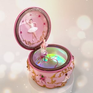 Classical Ballerina Music Box Jewelry Box LED lights Twinkling Resin Carved Collectible Mechanical Ballerine Musical Box with Sankyo 18-Note Ballerina Rotates (4# Ballet)