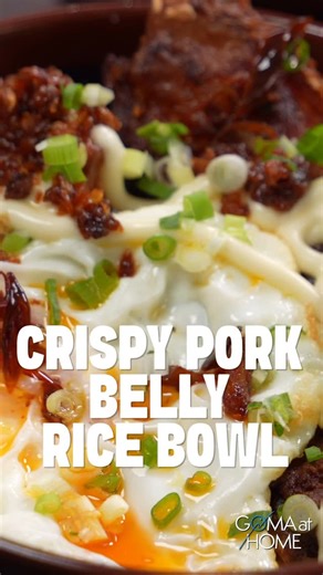 Goma At Home on Instagram: "We’re making an easy and crispy Pork Belly Rice Bowl. Learn the secret to tender, flavorful pork belly with that perfect crunch-served over rice for the ultimate comfort meal. Full episode in the link in bio! #gomaathome #richardgomez"