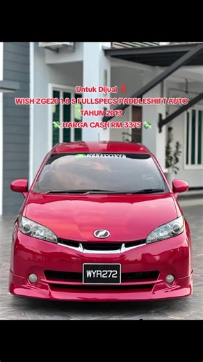 WISH ZGE20 1.8 S FULLSPECS PADDLESHIFT AUTO TAHUN 2013 HARGA CASH RM 3375 Sudah Termasuk OTR & Siap Tukar Nama ✅TIPTOP CONDITION AAA ✅PLAT CANTIK 272 ✅Enjin & Gear Lancar ✅Aircond Terbaik ✅Interior Kemas VIP 6 Seater ✅Player Android Reverse Camera ✅Modellista Bodykit ✅Cat Cantik Berkilat ✅Body Tiada Kemalangan ✅Tail Lamp Albino NFL (Lampu Asal Bagi Sekali) ✅Suspension Kemas ✅Rim Baru RPF1 ✅Tayar Masih Tebal 4 BIJI ✅BELI TERUS PAKAI ✅SIAP PUSPAKOM & TUKAR NAMA #semuaorang #foryou #Wish #fypシ #toy