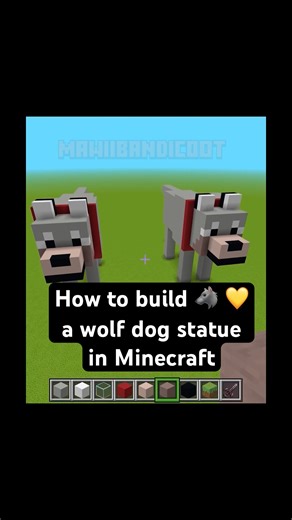 How to build a wolf dog🐺💛statue #minecraftbuilding #minecrafttutorial #minecraftmemes #minecraft