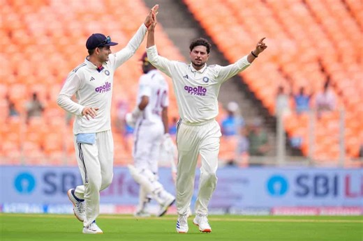 All wickets of Kuldeep Yadav from IND v WI Test Series 2025