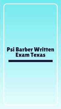 Psi Barber Written Exam Texas