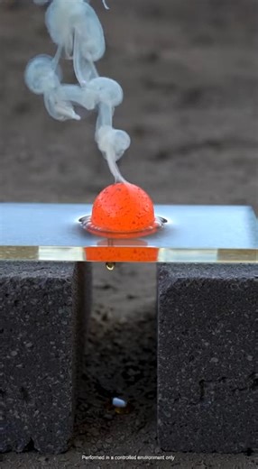 1300°C Red Hot Ball vs Clear Resin Sheet . . . #ExtremeHeatExperiments #HeatVsObjects #SatisfyingScience #OddlySatisfying #ScienceVisuals #ExperimentalContent #WatchTillEnd | RedHot Crush