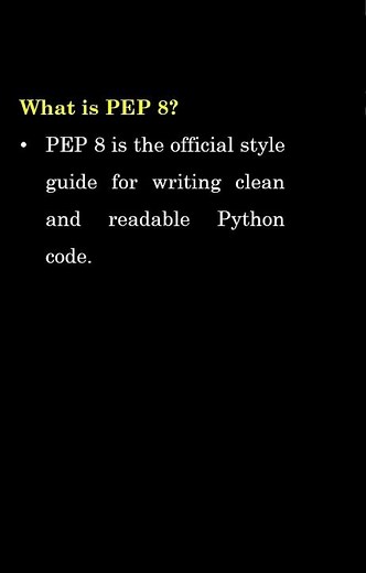 What is PEP 8? | Python Interview Question 🔥