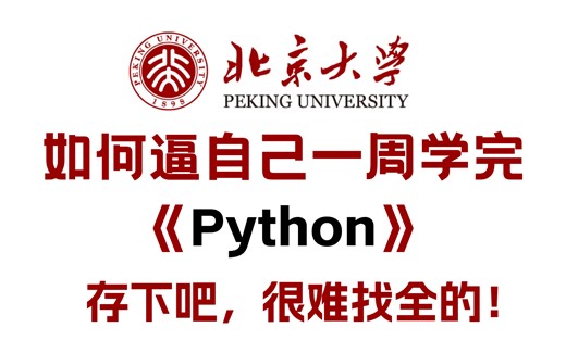 【Python系统课】盲目自学只会毁了你，北京大学花一周为小白研制的保姆级零基础Python教程，全程通俗易懂，学完小白变大神，这还学不会我退出IT圈！