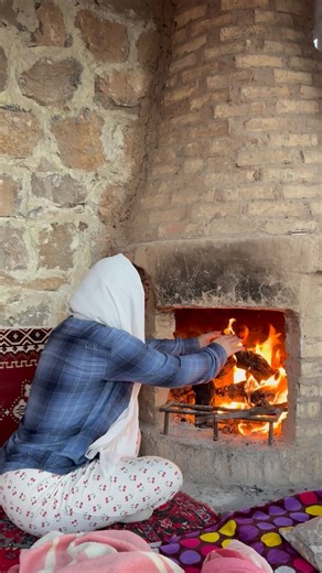 Peaceful Village Life Lighting a Traditional Wood Stove Cozy Rural Living and Simple Country Life!