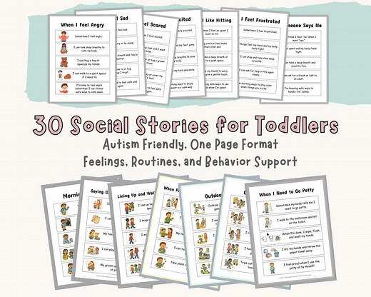 Social Stories Printable Bundle for Toddlers, Autism Classroom & Occupational Therapy (PDF) - Etsy