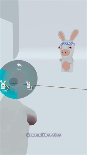 VRchat : Rabbids avatars with accessories in Virtual Reality on Meta Quest 3