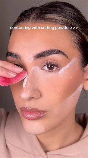 contouring with powder😍 #contour #contourhack #makeuphacks #girls #makeuptip #powder #shorts #tips