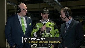 8.7K views · 69 reactions | David Ayres, the first emergency backup goalie to win a NHL game, talks about the connection between him and the Saskatchewan Rush, practicing with the Rush, the differences between hockey and lacrosse, playing lacrosse growing up and how he became an emergency goalie. | NLL | Facebook