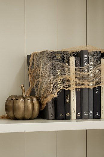 Studio McGee on Instagram: "Loving how this built-in came together in #themcgeehome. The moody colors, textures, and of course, spookiness makes the Halloween look come to life. Watch more through the link in bio!"