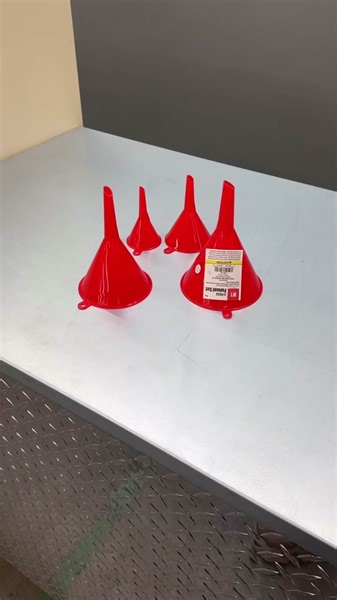 Get this 4 piece funnel set for only $1.69 at #HarborFreight! Set includes 2”, 3”, 4”, 5” funnels.