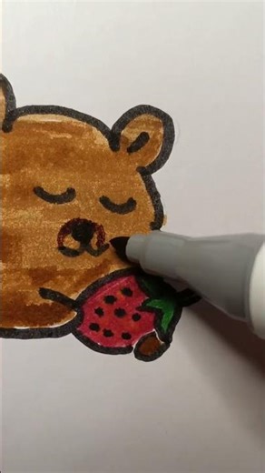 Drawing a Sleeping Capybara 🍓 Relaxing Art #Shorts