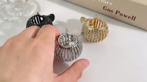 FRDTLUTHW Rhinestone Small Hair Claw Clips for High Ponytail, Shining Shark Hair Clips for Women Thick Long Hair (3 Colors, Pack of 3)