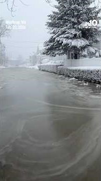 Water main breaks flood streets, DPW truck gets stuck in sinkhole in Winthrop