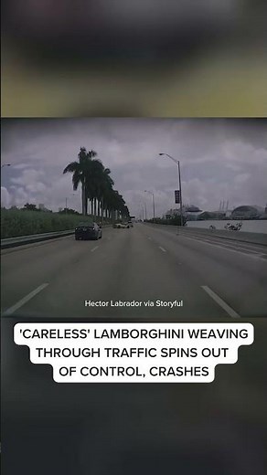 'Careless' Lamborghini Driver Weaving Through Traffic Spins Out and Crashes