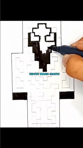 🎮 Minecraft Pixel Art Drawing Tutorial ✏️ | Easy Step-by-Step Drawing #shorts