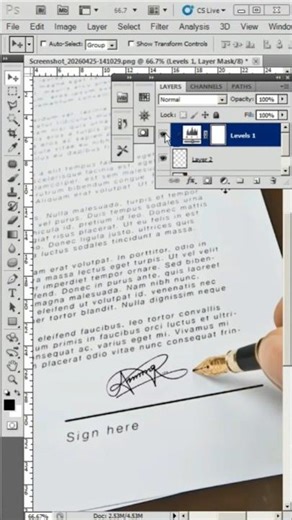 Photoshop 2026 - Tips For Adding A Signature To A Document #photoshop #tips #editing