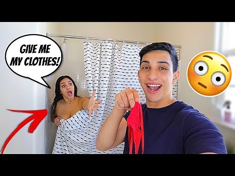 STEALING MY GIRLFRIENDS CLOTHES WHILE SHE SHOWERS!! *Hilarious*