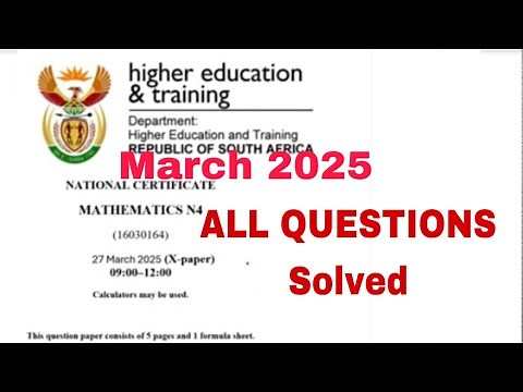 Mathematics N4 2025 March Complete Question paper memo