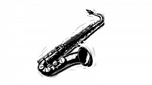 Download Animation forms a sketch of the Saxophone icon for free