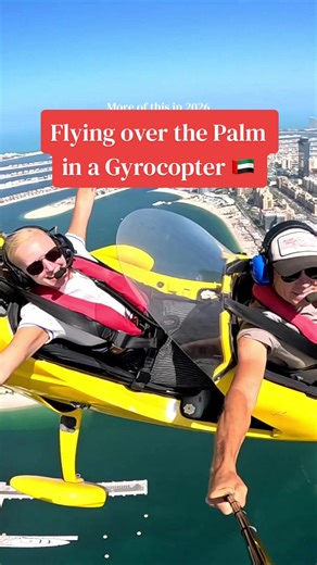Would you try this in Dubai? Book this Gyrocopter flight on my profile link, discount code: AMIDLIFETRAVELCRISIS5 ✨ This is a must do experience if you are heading to Dubai in 2036 💫🇦🇪 #dubai #dubai🇦🇪 #thepalm #gyrocopter #thingstodoindubai