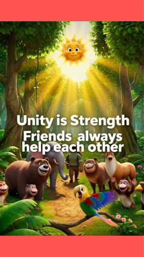Unity is strength friends always help each other | cartoon story #cat #kids #cartoon