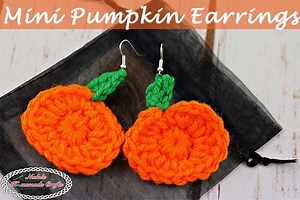 Mini Pumpkin Earrings - Free Crochet Pattern