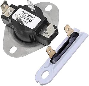 Seentech 3387134 AND 3392519 DRYER CYCLING THERMOSTAT & THERMAL FUSE Replacement Part - Compatible with Whirlpool Kenmore May-tag - Replaces 3392519 694511 80005 WP3392519VP 306910 3387134