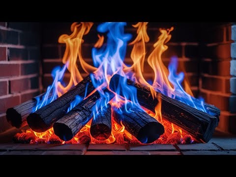Magical Fireplace with Blue Fire — Cozy Winter Ambience for Sleeping & Relaxing
