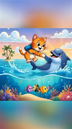 cat dance 🪩 with dolphin 🐬
