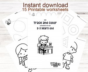 Printable Tracing Worksheets for Kids: Line Tracing, Shape Tracing, Bold and Easy Coloring Pages (digital PDF) Fun & Educational. Busy Book - Etsy