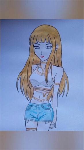 Drawing Hinata but deferent style #viralvideo #drawing #art #naruto #sketch