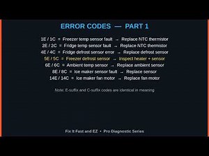 Samsung Refrigerator Diagnostic Mode + Full Error Code List (Tech Reference)