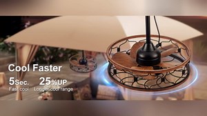 ZIMOFLL 24 inch Outdoor Ceiling Fans For Patios Waterproof, Plug In Gazebo Fan Outdoor Hanging With Hook, 3 Color Light Remote Control, Strong 6 Speed,Wet Rated For Outside Porch, Pergola, Garage