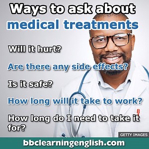 13K views · 672 reactions | 喙 ‍⚕️ Talking to a doctor in a second language can be a nerve-wracking experience. Make it easier by learning these useful expressions for asking about medical treatments. #medical #doctor #gp #health #medicalenglish #english #vocabulary #listening #britishenglish #language | BBC Learning English | Facebook