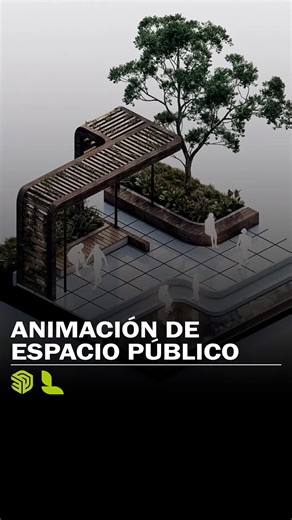 Animacion de Espacio Público 3D - SketchUp y Arquitectura
