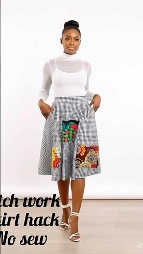 DIY No-Sew Patchwork Skirt Hack! 👗✨#africanprintlovers #fashion #fashionhacks