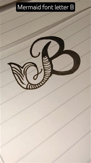 How to write Mermaid font letter B#shorts#shortsfeed#calligraphy#lettering#calligraphyart#viral#abcd