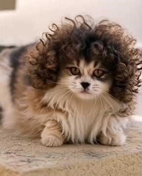 Curly Hair Cat 😹 | Funniest AI Cat Ever #Shorts